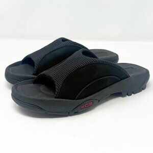 Rockport XCS Suede Slide Sandals Women's 6.5 Black Rugged Sole Comfort Fit